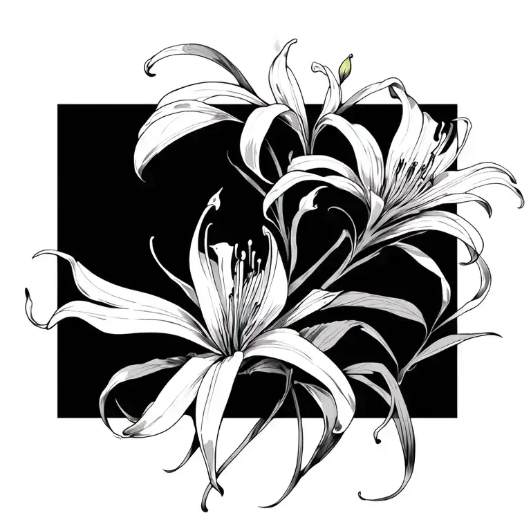 spider lily tattoo design idea