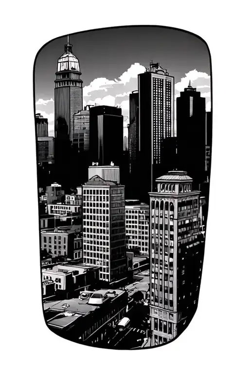 Pittsburgh city skyline tattoo design idea