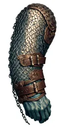 Segmented metal plate design featuring chainmail,buckles, and plates tattoo design idea