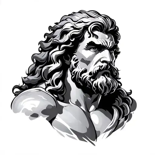 Mike mentzer posing like Zeus tattoo design idea