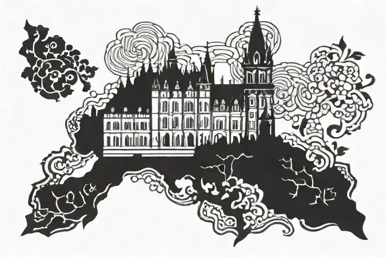 romania silhouette shadow tattoo design idea