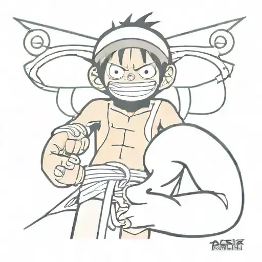 Devilfruit One piece Luffy Gear 5 tattoo design idea