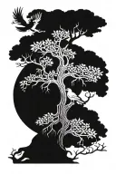 1. The Tree of Life (Yggdrasil) as the Central Piece  • Branches: Decorate the branches with Odin's ravens, Huginn and M tattoo design idea