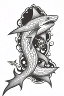 hammer head shark tattoo design idea