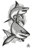 hammer head shark tattoo design idea