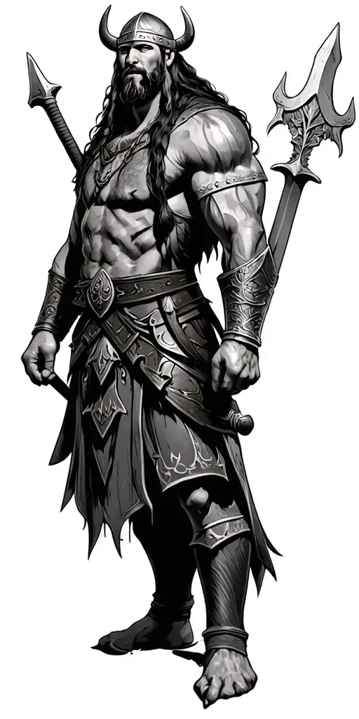 viking warrior tattoo design idea