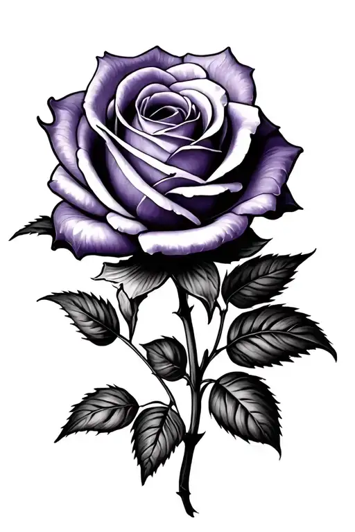 A single Purple Rose tattoo design idea