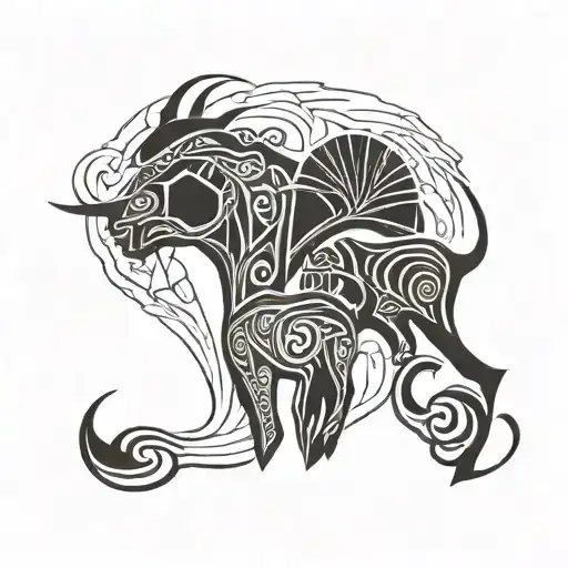 africa big five tattoo design idea