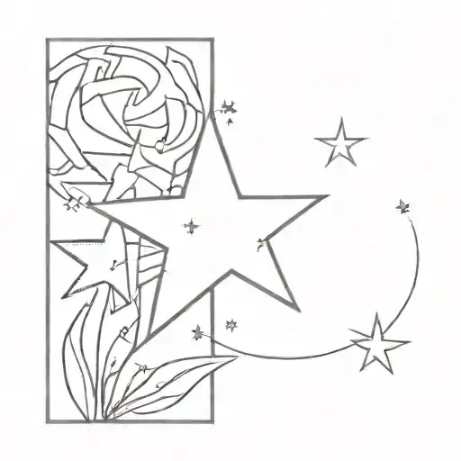 lucky star tattoo design idea