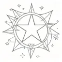 lucky star tattoo design idea