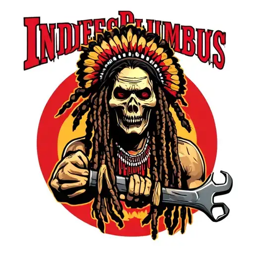 "Indigenous Plumbing " "Indigenous Plumbing " "Indigenous Plumbing " gangsta dread locks Native American holding wrench tattoo design idea