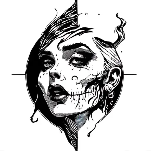 comic dag tattoo design idea