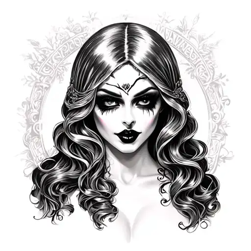 Matriochka Latex Sexy Vampire Las Vegas tattoo design idea