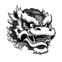 Chinese lion dance sleeve tattoo design idea