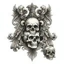 byzantine double headed eagle and a skull in the centre  tattoo design idea