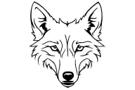 Wolf face tattoo design idea