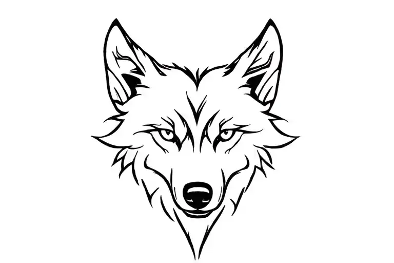 Wolf face tattoo design idea