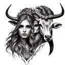 combined Taurus and Virgo love tattoo  tattoo design idea