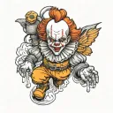 pennywise firefighter tattoo design idea