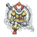 pennywise firefighter tattoo design idea