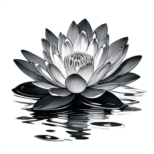 Water Lily Pisces tattoo design idea