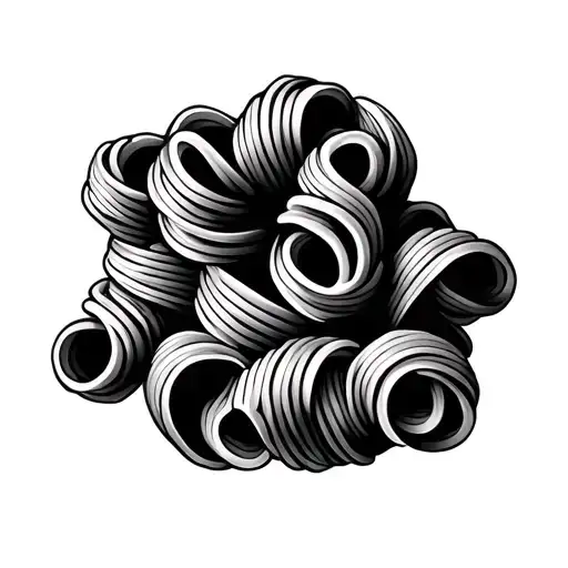 pasta forming the shape tattoo design idea