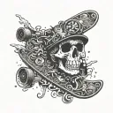 Creative skateboard deck design with drug addiction awareness message tattoo design idea