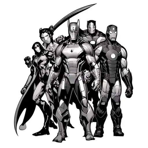Avengers group tattoo design tattoo design idea