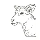 lamb face tattoo design idea