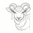 lamb face tattoo design idea