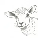lamb face tattoo design idea