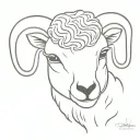 lamb face tattoo design idea