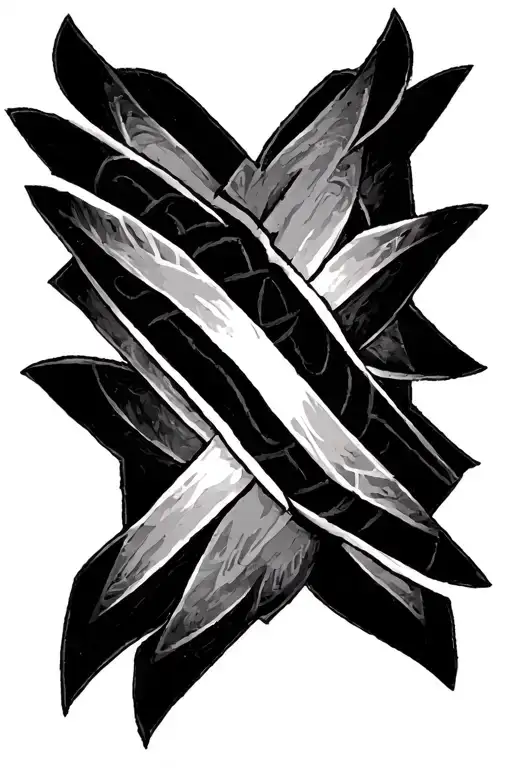 a smaller rectangular tribal-like tattoo design with diagonal v shapes symbolizing unification on underarm forearm side  tattoo design idea