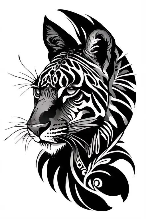 traditional African tattoo combination of animal inspired tattoo design idea