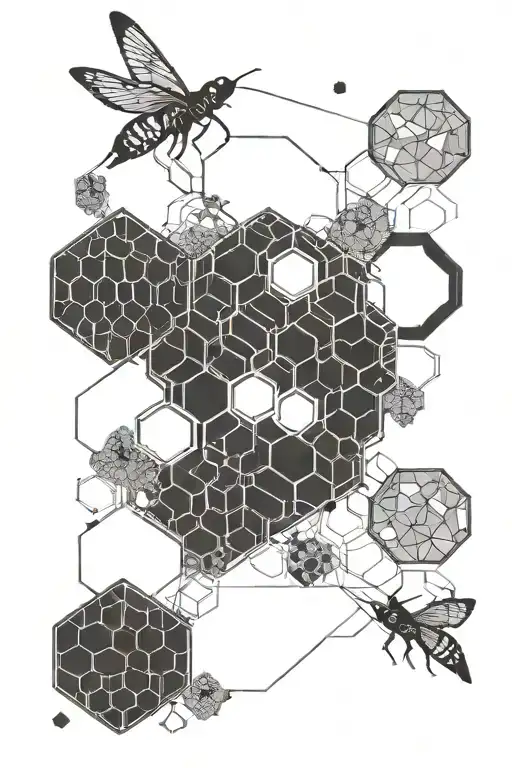 semicolon with honeycomb tattoo design idea