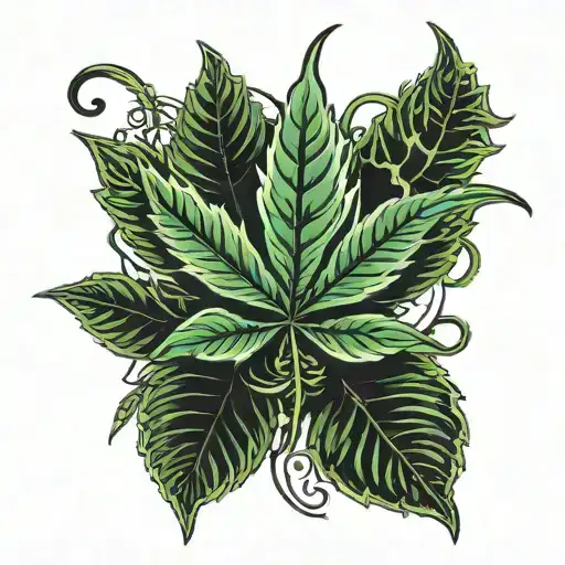 weed leaf, heartbeat line, high life tattoo tattoo design idea
