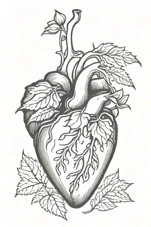 realistic bleeding heart made tattoo design idea