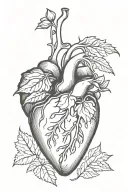 realistic bleeding heart made tattoo design idea