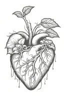 realistic bleeding heart made tattoo design idea