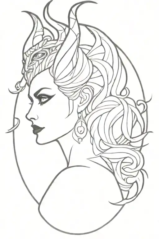 Maleficent and Medusa tattoo design idea