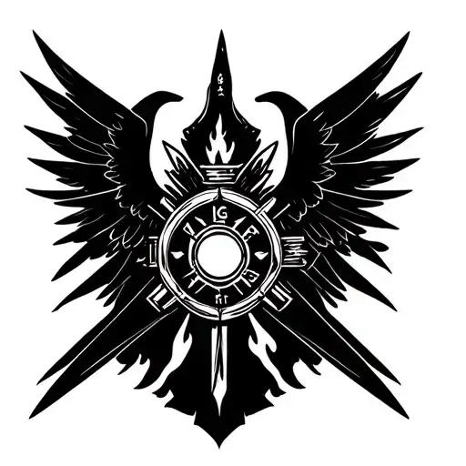 Fire brigade and guardian angel tattoo design idea