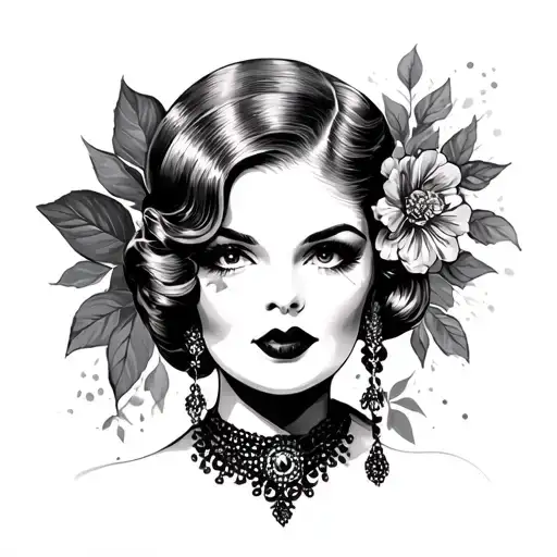 Flapper tattoo design idea