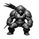 helldiver from the game helldivers 2 in a heroic pose tattoo design idea