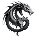 I want two dragons intertwined but clawing into each other going in opposite directions realism  tattoo design idea