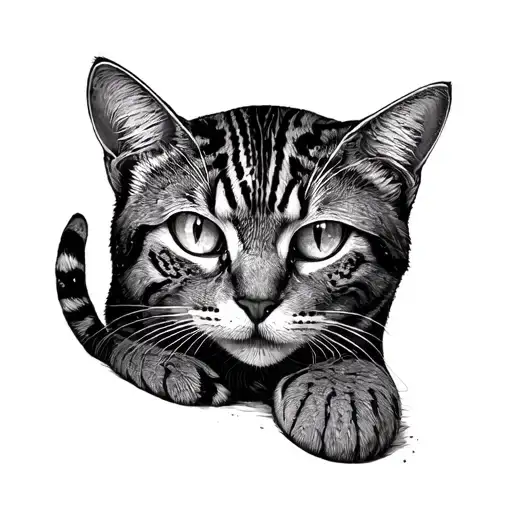 Bengal cats create magic circles around human legs tattoo design idea