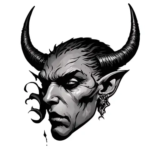 Devil Whispering In Ear tattoo design idea