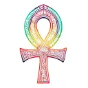 Bastet Tricolor Ankh Symbol tattoo design idea