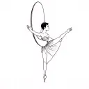 ballet boy staring in the mirror reflection tattoo design idea
