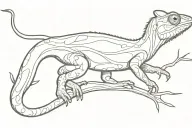chameleon with long tail tattoo design idea