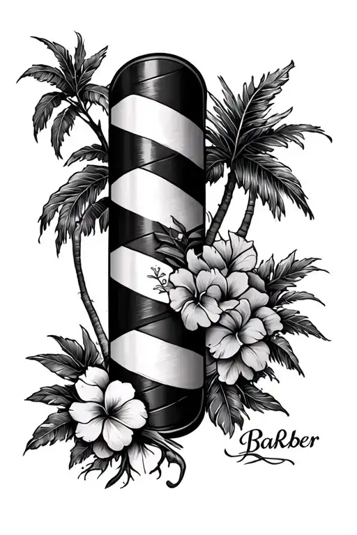 Barber Pole hawaiian history inspired tattoo featuring roots tattoo design idea